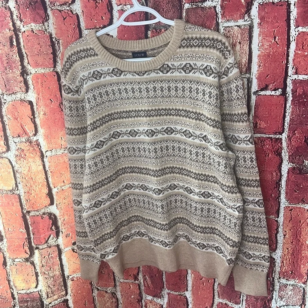 J.crew Supersoft lambswool-blend Fair Isle crewneck sweater men’s size Large New
